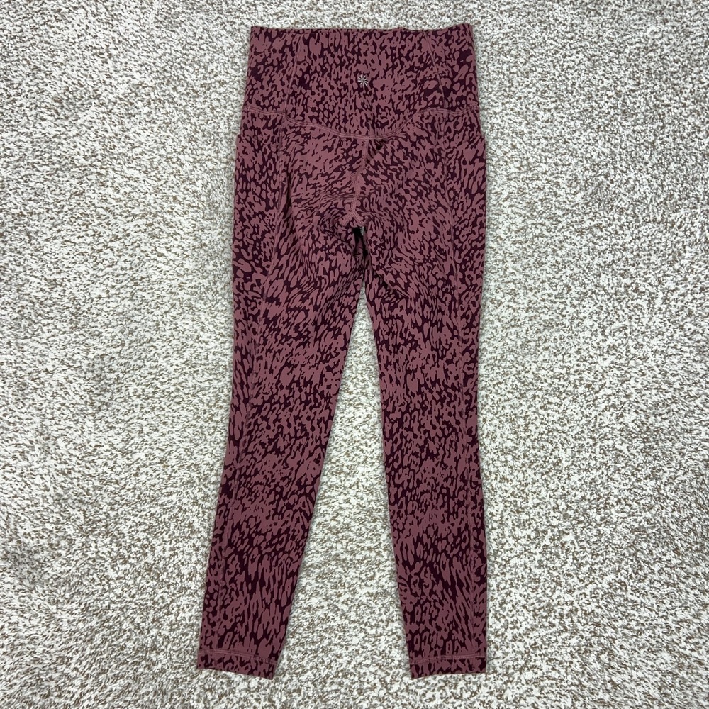 Athleta Pants Womens XS Red Salutation Stash Pocket II High Rise Leggings Gym - Picture 11 of 11